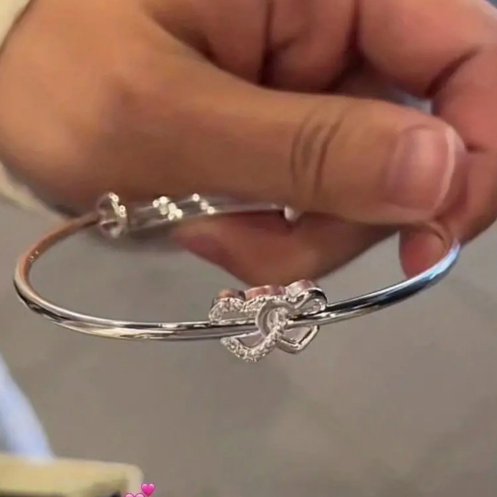 Silver Double Heart Love Bracelet